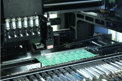 Advanced Bitcoin mining rig working intensively in a high-tech farm