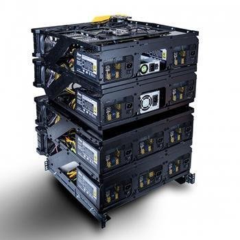 A powerful Litecoin mining rig in action, showcasing its modular design for enhanced efficiency