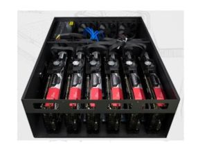 A powerful mining rig optimized for Dogecoin's Scrypt algorithm, showcasing energy-efficient components